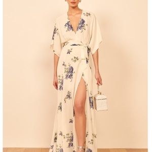 Reformation Winslow Chiffon Maxi Dress Macadamia